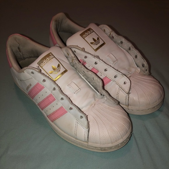 pink and white superstars